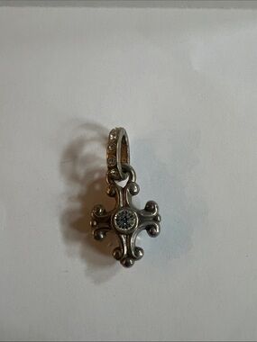 Brighton Silver-Tone Cross Pendant with Clear Stone